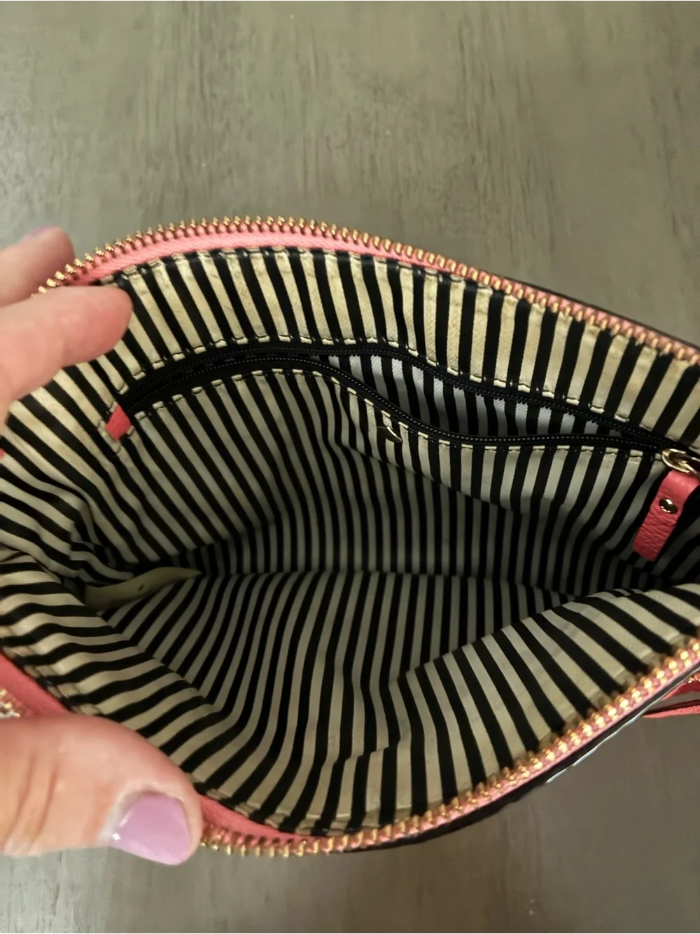 kate spade Pink Leather Crossbody with Front Zip Pocket